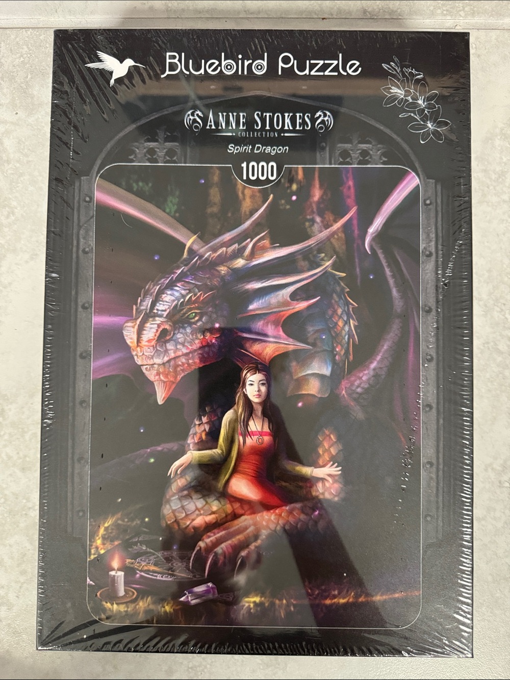 Blue Bird Anne Stokes Spirit Dragon 1000-Piece Puzzle - Purple, Pink, Red